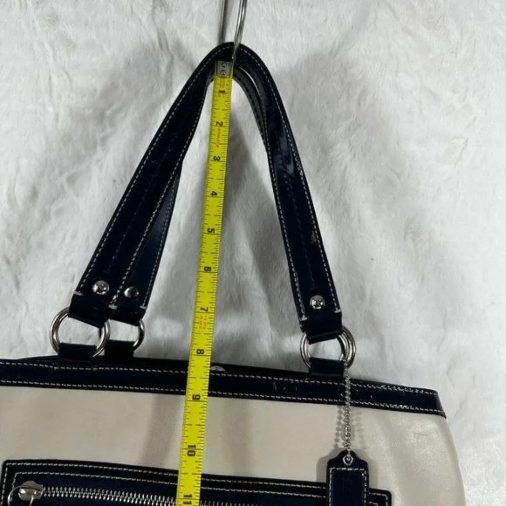 Vintage Coach Laura Leather Spectator Carryall Hand Bag Tote Off White Bone - Picture 16 of 16